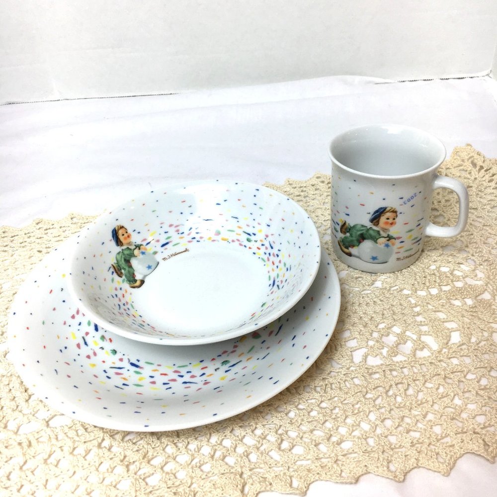 Dishes 3 Piece Set M. J. Hummel “Looking Around”